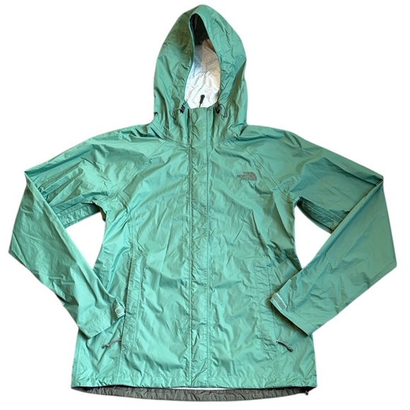 North Face Jacket Women’s M Forest Green HyVent Waterproof Hooded Rain Coat - Picture 1 of 13